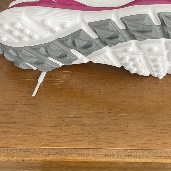 Adidas Women's Athletic Shoes in White and Pink Spikeless Golf Shoes - Picture 2 of 5